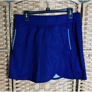 Pebble‎ Beach Dry Luxe Performance Navy Blue Polka Dot Golf Skort Size L